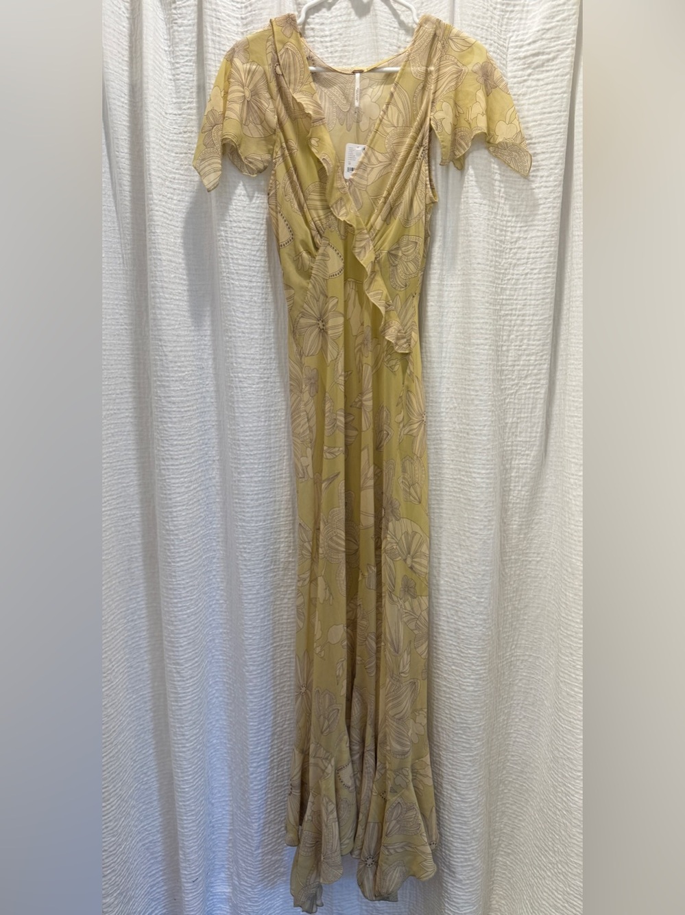 Free People Moonlight Maxi Dress Yellow Floral Size 10 NWT